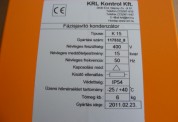 Kondenzátor fázisjavító 15kVAr 440V